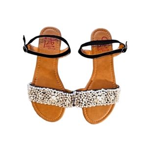 Olivia Miller Girl | Bedazzled Ankle Strap Sandals | Size 4 (GIRLS)